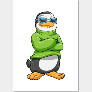 Penguin with Sunglasses and Sweater Posters and Art